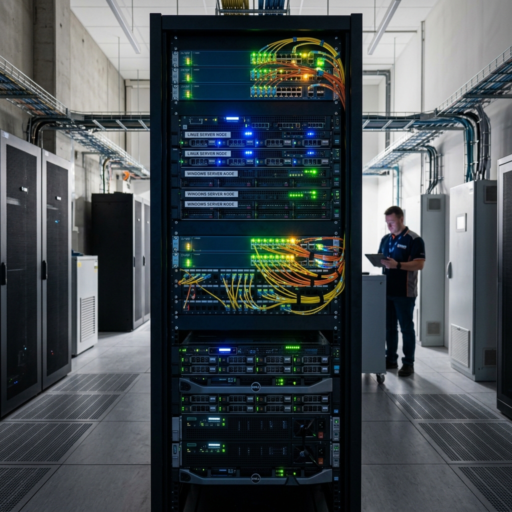 Ingenieros de LBG Sistemas en configuración de servidores